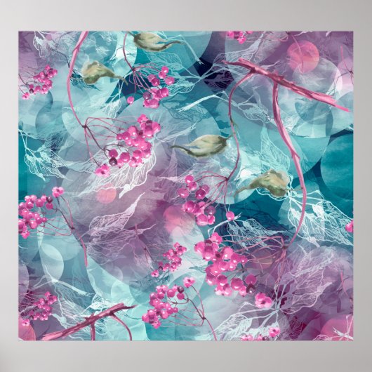 Muster für die Wasserfarbenmuster der Birch Branch Poster (Vorne)