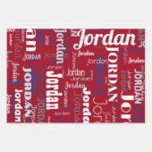 Muster für die Wiederholung von roten, weißen und  Geschenkpapier Set (Vorderseite)