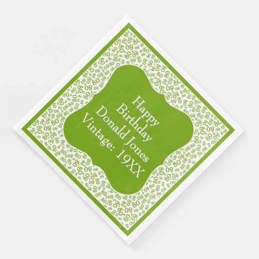 Muster für die Zahl der grünen/weißen Brackets am Serviette (Ecke)