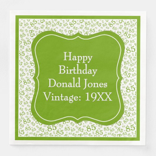 Muster für die Zahl der grünen/weißen Brackets am Serviette (Vorderseite)