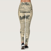 Muster für digitale Zeitungen für Frauen Leggings (Rückseite)