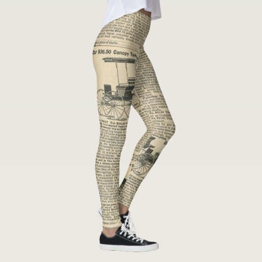 Muster für digitale Zeitungen für Frauen Leggings (Rechts)