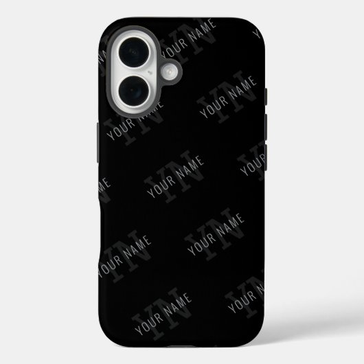 Muster für dunkelgraue und schwarze Monogramme Case-Mate iPhone Hülle (Rückseite)