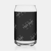 Muster für dunkelgraue und schwarze Monogramme Dosenglas (Vorderseite)