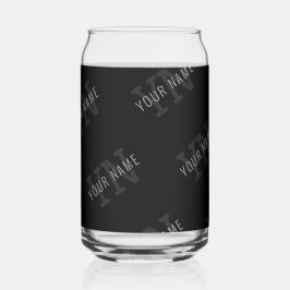 Muster für dunkelgraue und schwarze Monogramme Dosenglas