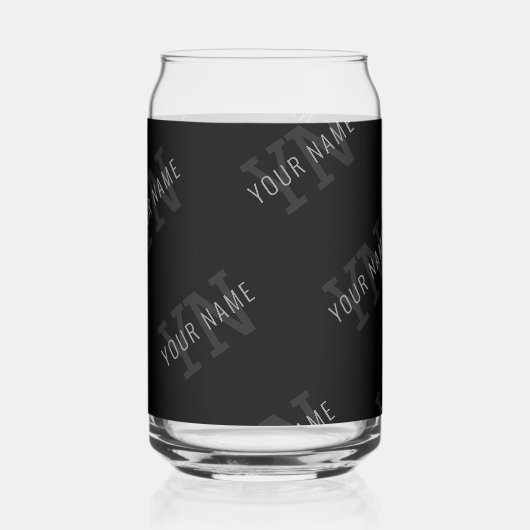 Muster für dunkelgraue und schwarze Monogramme Dosenglas (Rückseite)