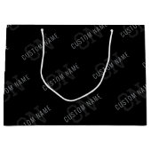 Muster für dunkelgraue und schwarze Monogramme Große Geschenktüte (Vorderseite)