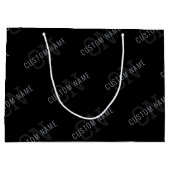 Muster für dunkelgraue und schwarze Monogramme Große Geschenktüte (Rückseite)