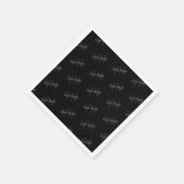 Muster für dunkelgraue und schwarze Monogramme Serviette (Ecke)