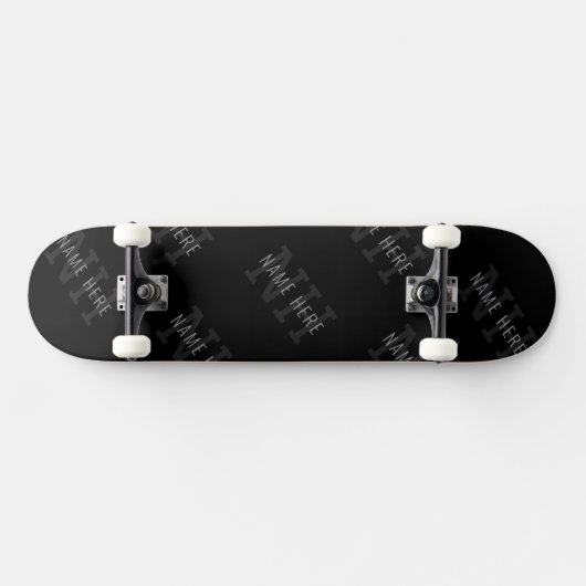 Muster für dunkelgraue und schwarze Monogramme Skateboard (Horizontal)