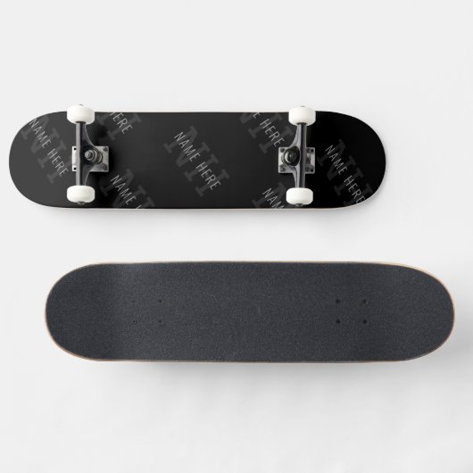 Muster für dunkelgraue und schwarze Monogramme Skateboard (Horizontal)