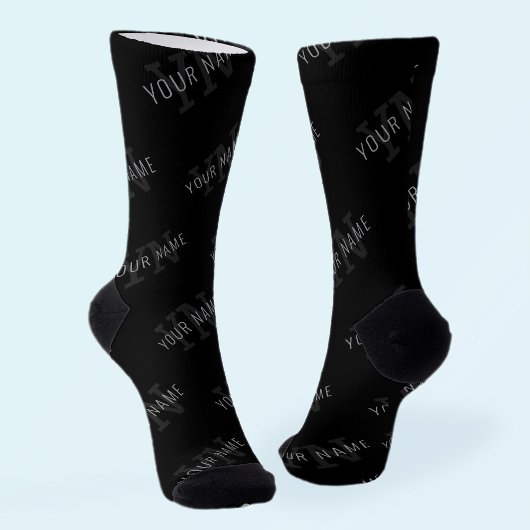 Muster für dunkelgraue und schwarze Monogramme Socken