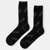 Muster für dunkelgraue und schwarze Monogramme Socken (Linkes Detail)