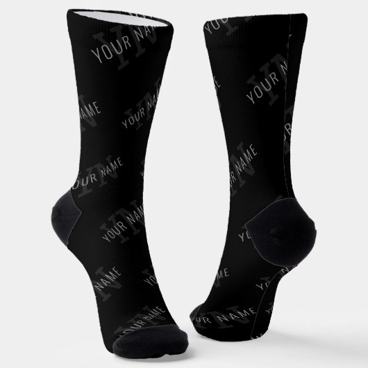 Muster für dunkelgraue und schwarze Monogramme Socken (Gewinkelt)