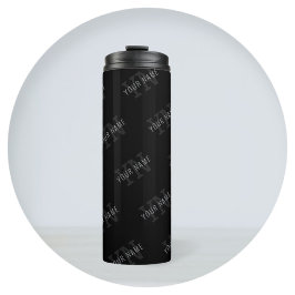 Muster für dunkelgraue und schwarze Monogramme Thermosbecher