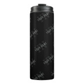 Muster für dunkelgraue und schwarze Monogramme Thermosbecher (Vorderseite)