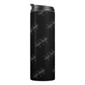 Muster für dunkelgraue und schwarze Monogramme Thermosbecher (Nach rechts gedreht)