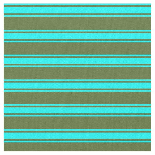 Muster für dunkelolie grüne und zyanfarbene Linien Stoff (Nahaufnahme)