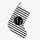 Muster für dünne Streifen und Monogramm Kleiner Weihnachtsstrumpf (Vorderansicht (hängend))