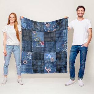 Muster für ein Muster für ein Muster   Boho Denim Fleecedecke