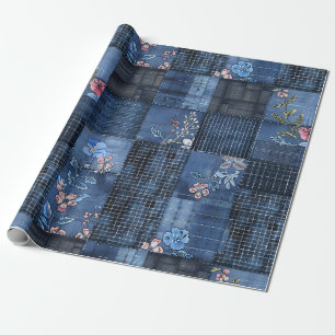 Muster für ein Muster für ein Muster Boho Denim Geschenkpapier
