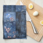 Muster für ein Muster für ein Muster | Boho Denim Geschirrtuch (Viertel Falte)