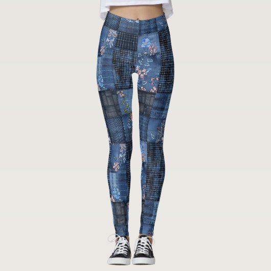 Muster für ein Muster für ein Muster | Boho Denim Leggings (Vorderseite)