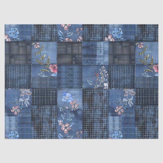 Muster für ein Muster für ein Muster | Boho Denim Seidenpapier (Vorderseite)