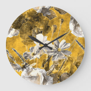 Muster für einfarbige Aquarellfarben Große Wanduhr