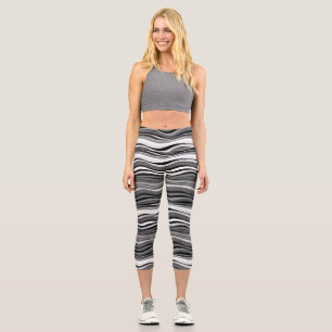 Muster für einfarbige Rippchen Capri Leggings