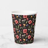 Muster für einfarbige Wildblumen Pappbecher (Rechts)