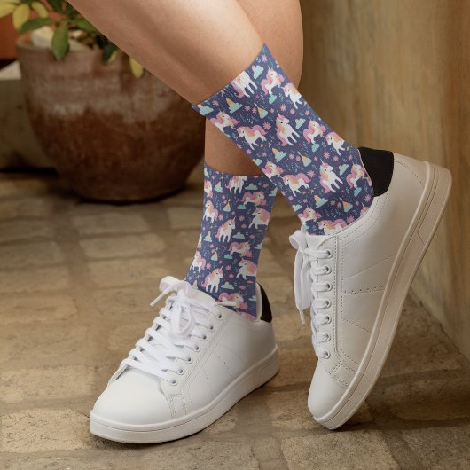 Muster für Einhorn und Wolken Socken