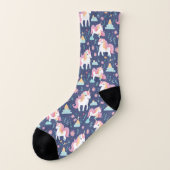 Muster für Einhorn und Wolken Socken (Links - Außen)