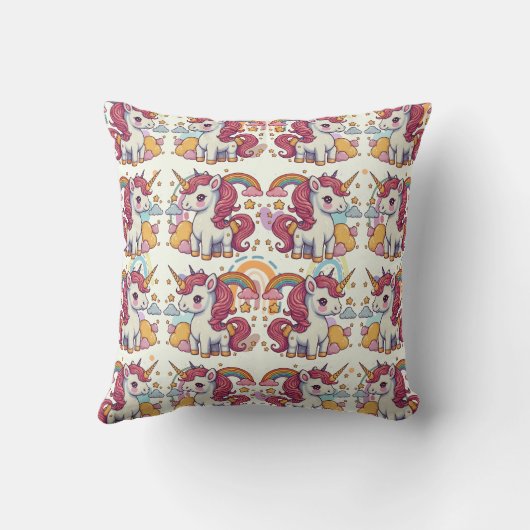 Muster für Einhörner und Regenbogen Kissen (Rückseite)