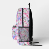 Muster für Einhörner und Rose Bedruckter Rucksack (Rechts)