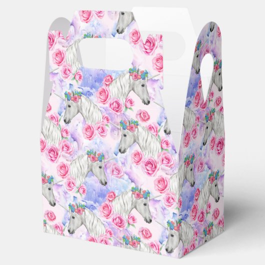 Muster für Einhörner und Rose Geschenkschachtel (Geöffnet)