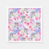 Muster für Einhörner und Rose Serviette (Vorderseite)