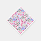 Muster für Einhörner und Rose Serviette (Ecke)