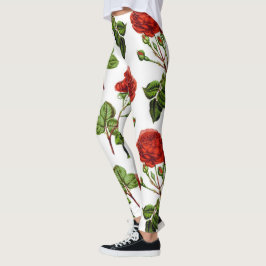 Muster für elegante Rote Rosen Blumenmuster-Blume Leggings