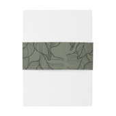 Muster für elegante Sage Monogram-Blätter Einladungsbanderole (Rückseitenbeispiel)