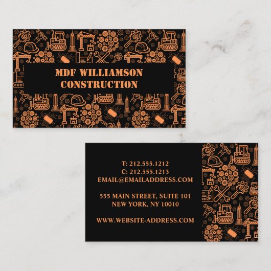 Muster für Entwickler eines Schwarzen Architekturk Visitenkarte (Vorne/Hinten)