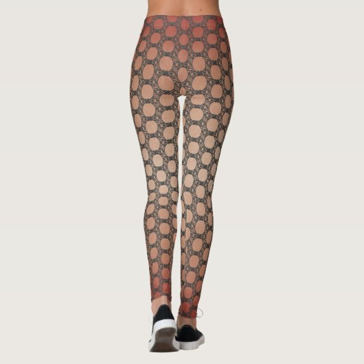 Muster für Erd-Rot- und Polka-Punkte Leggings (Rückseite)