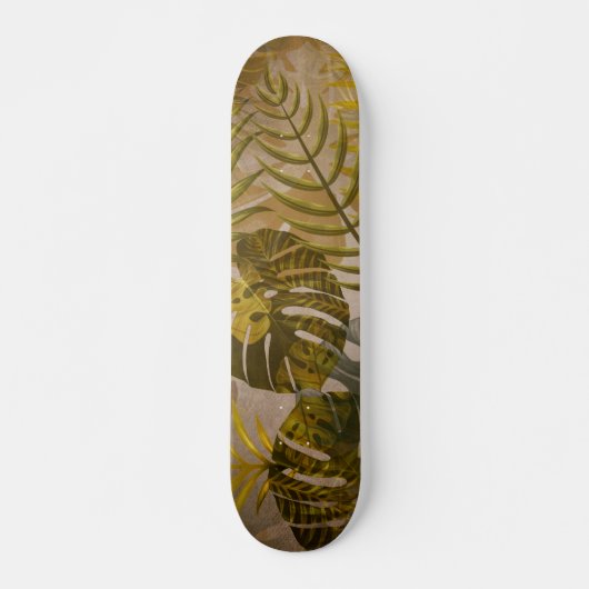 Muster für erdtropische Blätter Skateboard (Vorne)