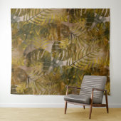 Muster für erdtropische Blätter Wandteppich (Beispiel (Horizontal))