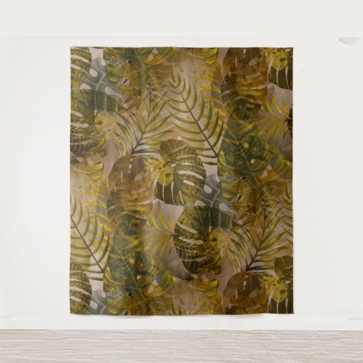 Muster für erdtropische Blätter Wandteppich (Vorderseite)