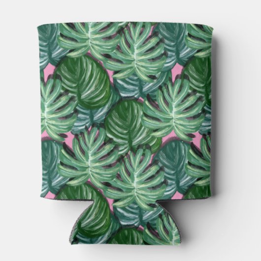 Muster für exotische grüne tropische Blätter Dosenkühler (Rückseite)