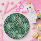 Muster für exotische grüne tropische Blätter Pappteller (Party)