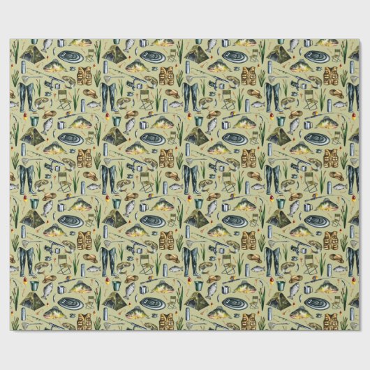 Muster für Fanggeräte Geschenkpapier (Flach)