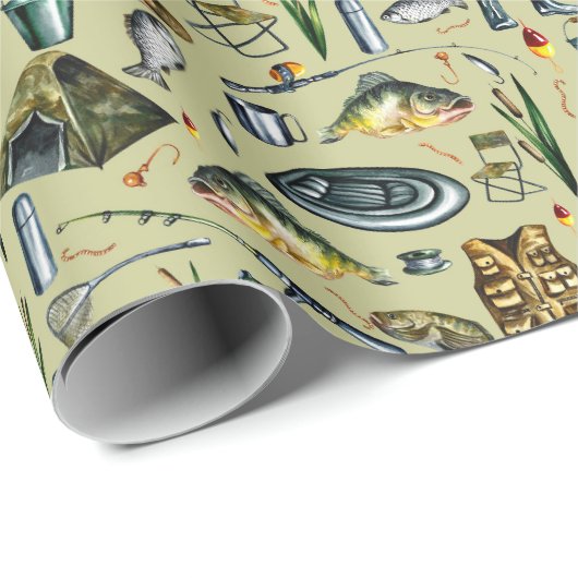 Muster für Fanggeräte Geschenkpapier (Rolleneckpunkt)