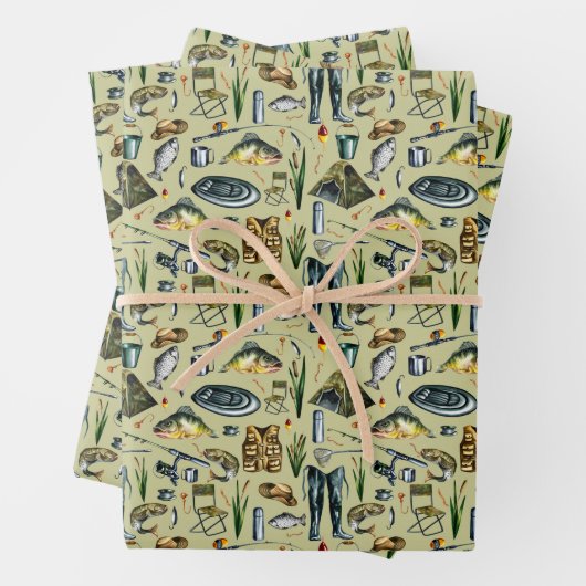 Muster für Fanggeräte Geschenkpapier Set (Beispiel)